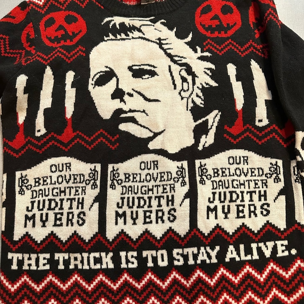 Halloween Themed Black and Red Sweater